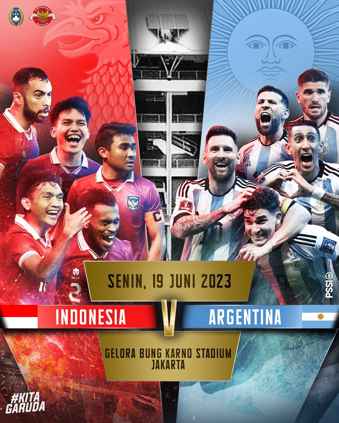 potret timnas indonesia vs argentina