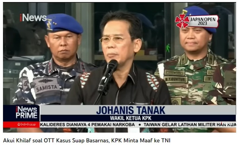 KPK minta maaf , akui khilaf atas penetapan dugaan suap Kabarnas