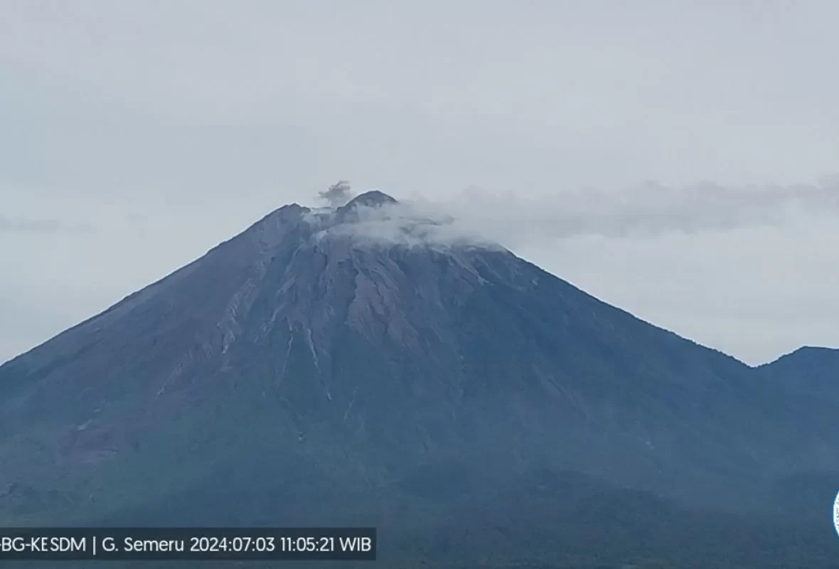 Aktivitas Gunung Semeru dimulai dengan Gempa letusan di Lumajang , Sambut Presiden RI yang baru ?