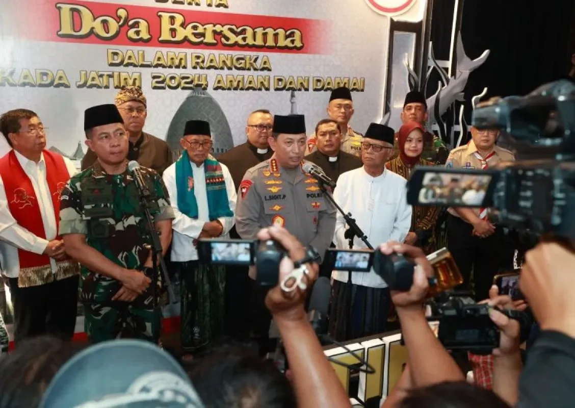 Pilkada di Jatim, Kapolri dan Panglima Menghadiri Doa Lintas Agama