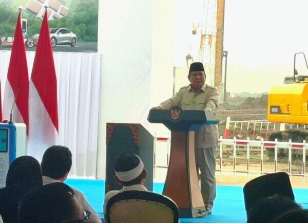 Groundbreaking Megaproyek industri baterai kendaraan listrik , Prabowo Beri Pesan Begini !