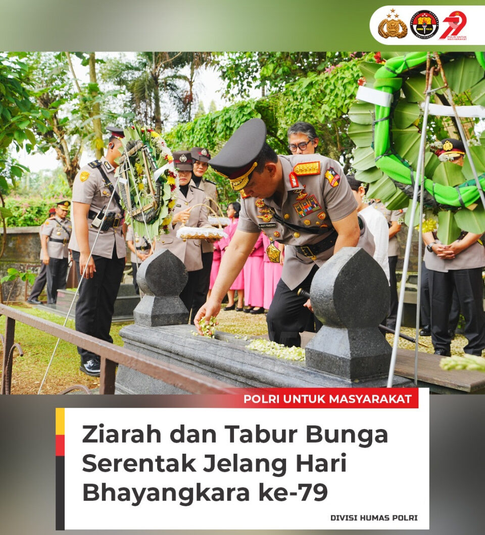 Hari Bhayangkara 79 Gelar Kegiatan Ziarah dan Tabur bunga Secara Serentak di Indonesia