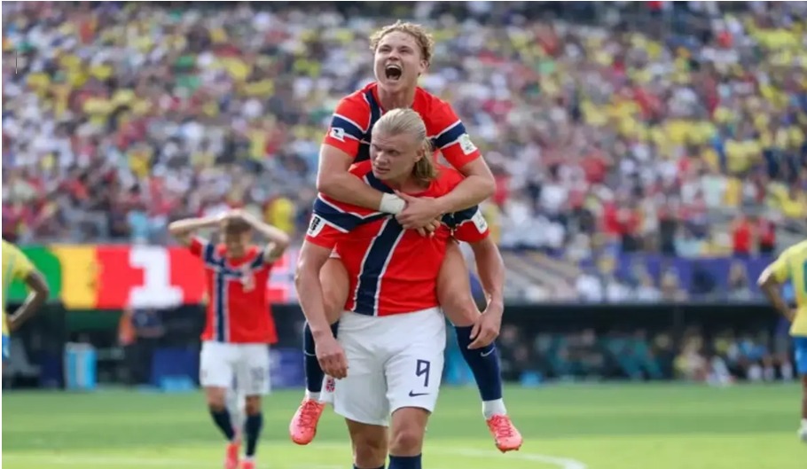 norwegia menang dua gol